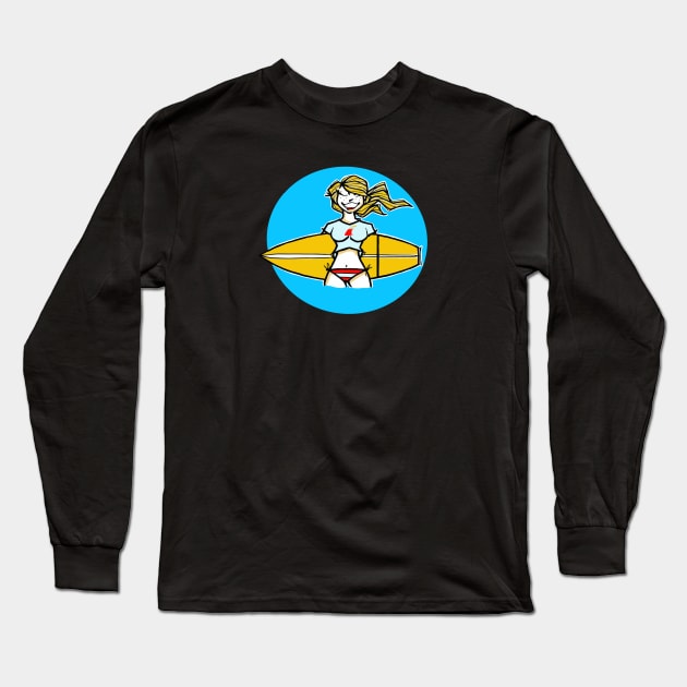 Surfer Girl Trestles San Clemente California Long Sleeve T-Shirt by marat